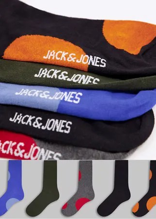 Набор из 5 пар носков в крупный горошек Jack & Jones-Разноцветный