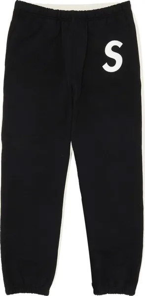 Спортивные брюки Supreme S Logo Split Sweatpant 'Black', черный