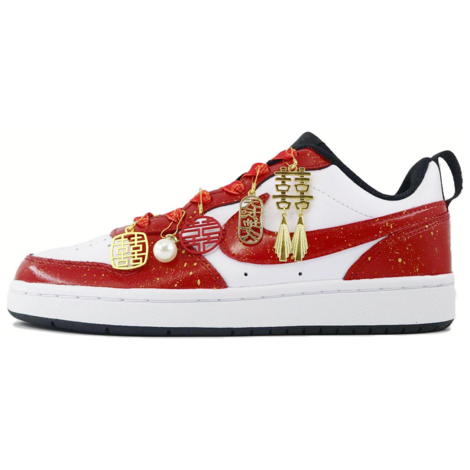 Кроссовки Nike Court Borough Skateboarding Shoes Women's Low-top Red/white, красный