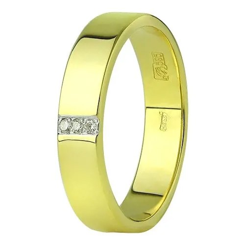 Кольцо обручальное Юверос, желтое золото, 585 проба, бриллиант, размер 18
