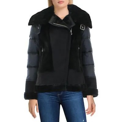 Tahari Женская черная стеганая теплая куртка-бомбер из искусственного меха Верхняя одежда S BHFO 1776