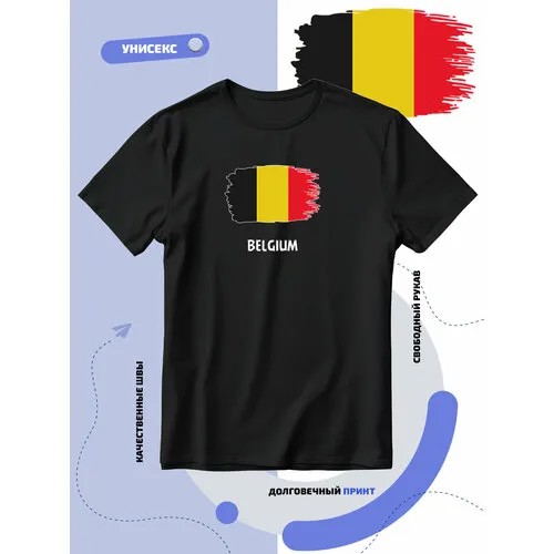 Футболка SMAIL-P с флагом Бельгии-Belgium, размер L, черный
