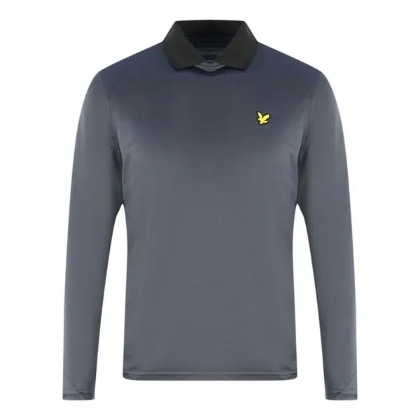Рубашка поло с длинными рукавами Golf venteech темно-серая Lyle & Scott, серый