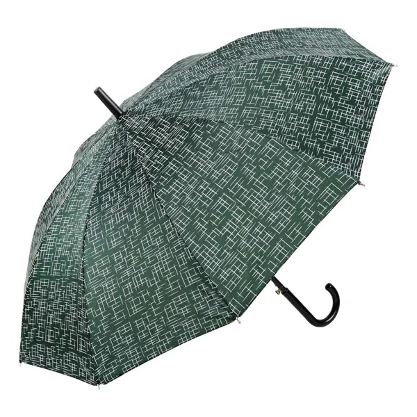 Зонт-трость женский полуавтоматический  Sima-land Черточки, зеленый