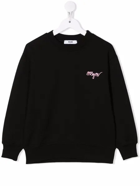 MSGM Kids толстовка с вышитым логотипом