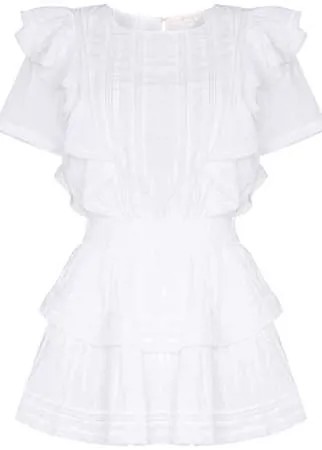 LoveShackFancy платье мини Natasha с оборками
