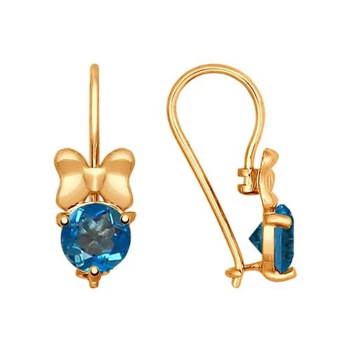 Серьги женские из золота SOKOLOV 725000, топаз