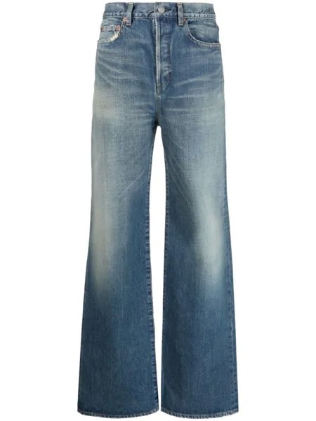 Saint Laurent джинсы bootcut с завышенной талией, синий