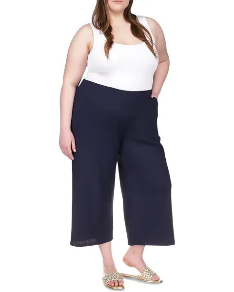 Брюки MICHAEL Michael Kors Plus Size Cropped Pull-On, синий