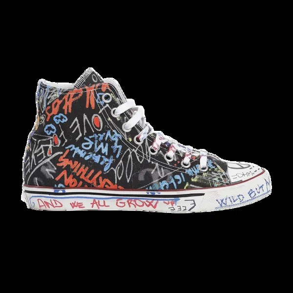 Кроссовки Vetements Graffiti Hi Top, черный