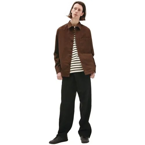 Jil Sander Коричневая рубашка с накладным карманом 52