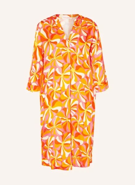 Атласное платье с рукавами 3/4  Frieda & Freddies, оранжевый