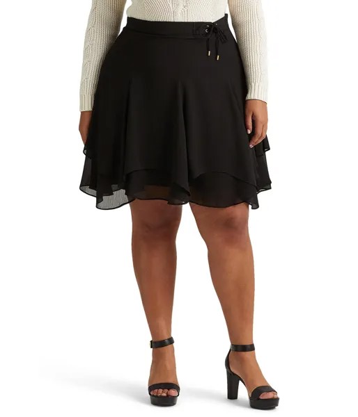 Юбка LAUREN Ralph Lauren, Plus Size Crinkle Georgette Skirt