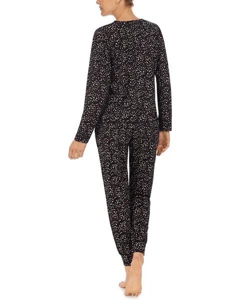 Пижамный комплект Sanctuary Long Sleeve Popover and Joggers Set, цвет Black Ditsy