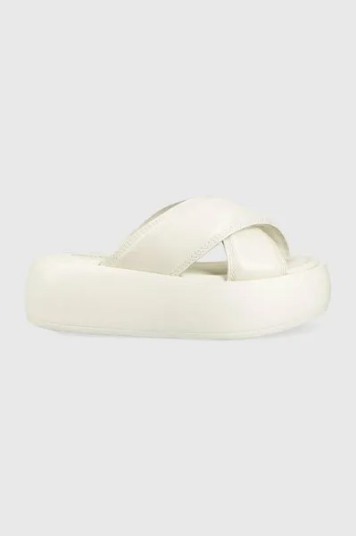 Кожаные тапочки BUBBLE SLIDE - PAT Calvin Klein, белый