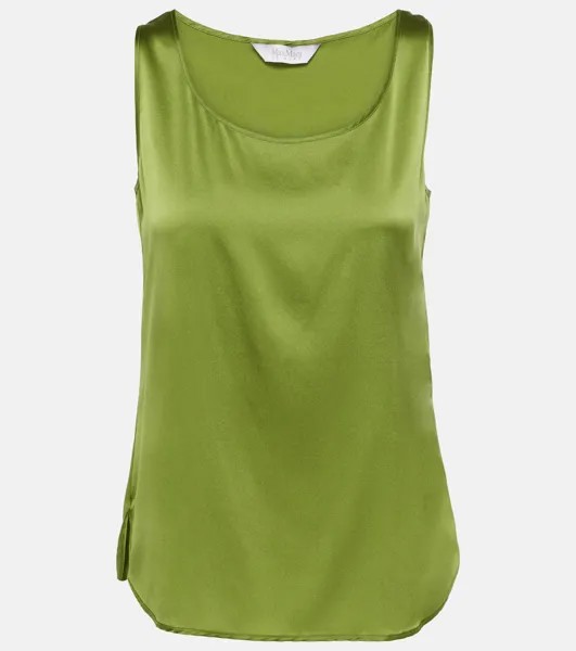 Майка Leisure Pan из смесового хлопка Max Mara, зеленый