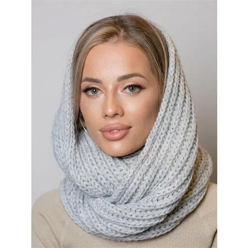 Снуд INVERNO INTRALE,53х22 см, one size, серый, серебряный