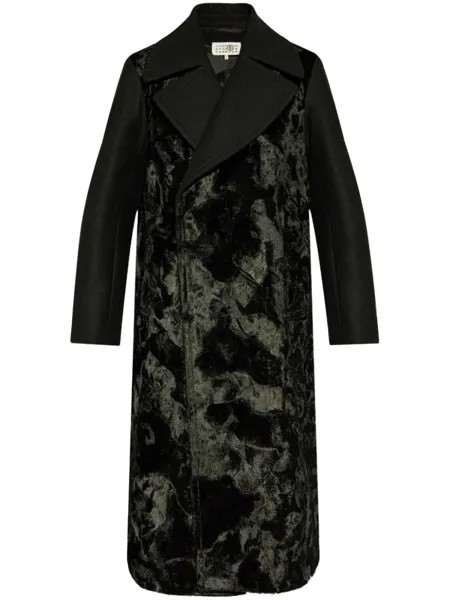 MM6 Maison Margiela двубортное пальто миди, черный