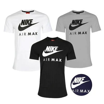 Мужская футболка Nike Air Max Slim Fit, спортивная футболка с коротким рукавом и круглым вырезом, футболка для тренировок