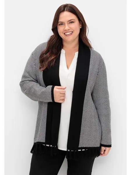 Кардиган sheego Strickjacke, цвет schwarz-weiß
