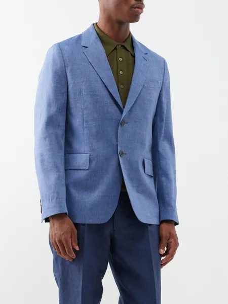 Пиджак из твила из смесового льна Paul Smith, синий