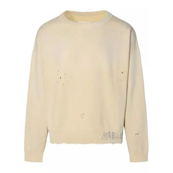 Футболка cream cotton sweatshirt Maison Margiela, бежевый