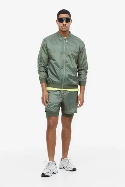 Легкая беговая куртка H&M, зеленый