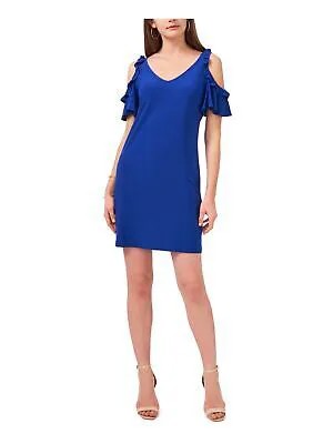 Женское синее платье MSK с развевающимися рукавами и V-образным вырезом, короткое вечернее облегающее платье Petites PL