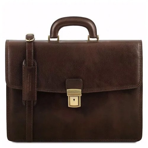 Мужской кожаный портфель Tuscany Leather Amalfi TL141351 темно-коричневый
