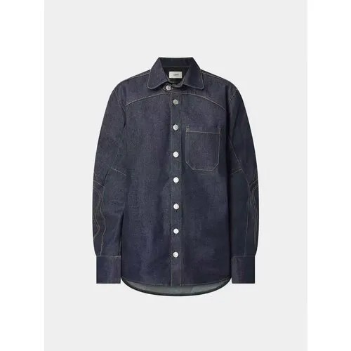 Куртка-рубашка Coperni Denim Moto Shirt, размер 34, синий