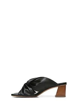 ВИНС. Женские черные кожаные сандалии Denise с квадратным носком на блочном каблуке без шнуровки 8 M
