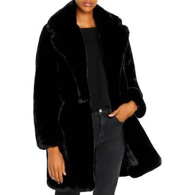 Apparis Женское пальто миди из искусственного меха Sasha Black из искусственного меха Верхняя одежда L BHFO 5528