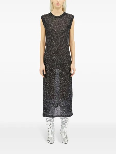 MSGM прозрачное платье мини с пайетками, черный