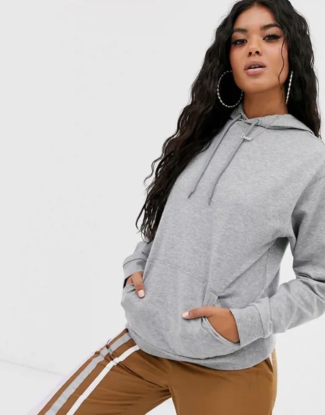 Худи серого меланжевого цвета ASOS DESIGN-Серый