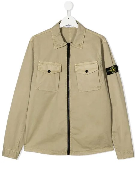 Stone Island Junior куртка с нашивкой-логотипом