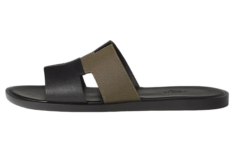 Шлепанцы Izmir мужские черные/коричневые Hermes