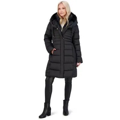 Женское приталенное пуховое пальто Tahari Casey-Стеганое зимнее пальто с нагрудником