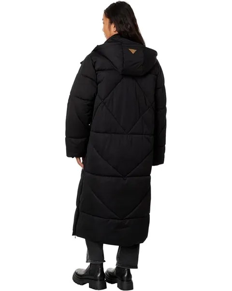 Пуховик Avec Les Filles Coat Hooded Maxi Puffer, черный