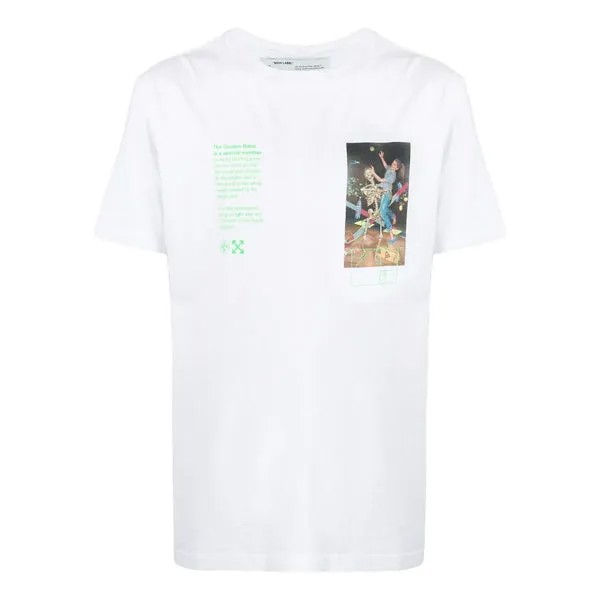 Футболка Men's OFF-WHITE FW22 Alphabet Character Printing Round Neck Short Sleeve White T-Shirt, белый