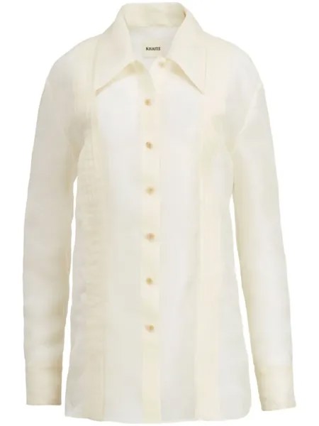 KHAITE The Nori silk shirt, нейтральный цвет