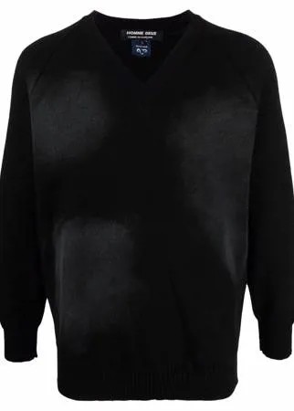 Comme Des Garçons Homme Deux джемпер с V-образным вырезом и выцветшим эффектом