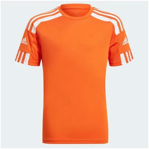 Футболка adidas, размер 152, оранжевый, белый