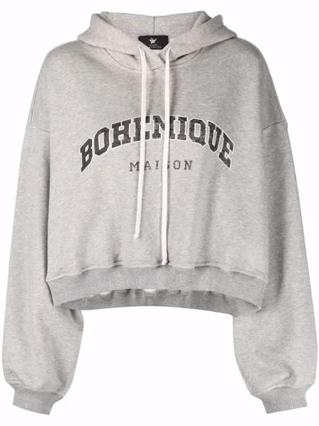 Maison Bohemique укороченное худи с логотипом