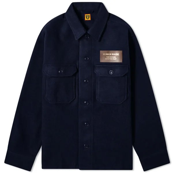 Рубашка Human Made Wool Cpo Overshirt, темно-синий