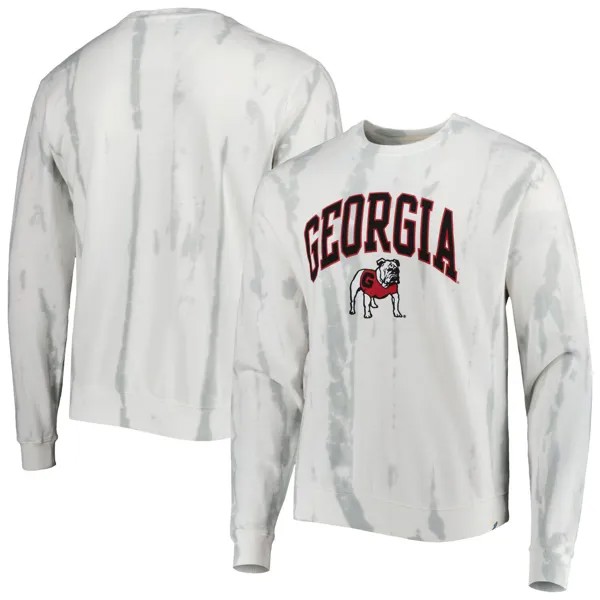 Мужская студенческая одежда белого/серебристого цвета Georgia Bulldogs, классический пуловер Arch Dye Terry, толстовка