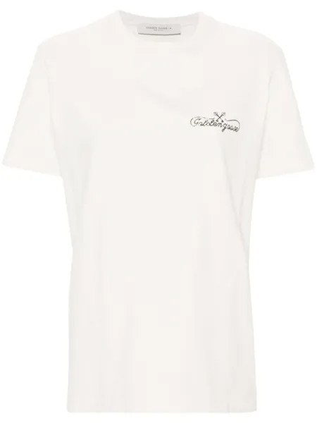 Golden Goose футболка из хлопка с логотипом, белый