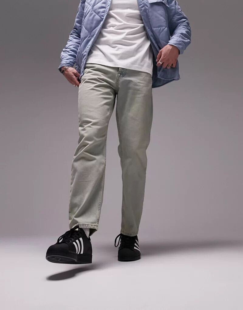 Джинсы прямого кроя Topman грязно-тонированного оттенка
