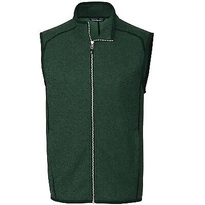 Cutter - Buck Mainsail Sweater-Knit Mens Full Zip Vest - Hunter Heather - XXL