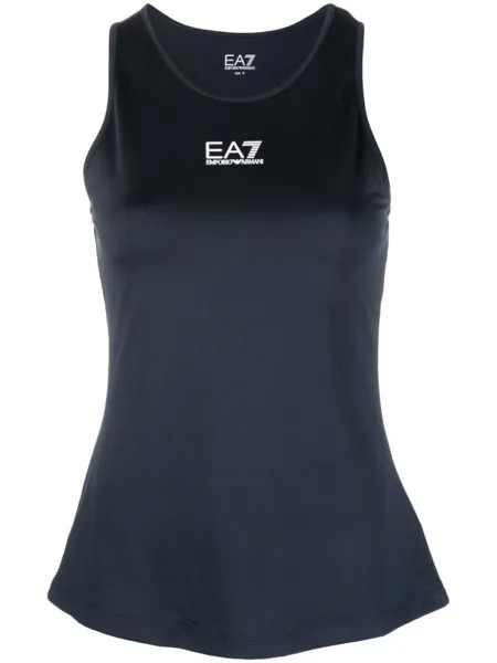 Ea7 Emporio Armani топ с логотипом, синий