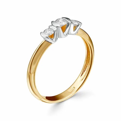 Кольцо PRESTIGE, красное золото, 585 проба, бриллиант, размер 18.5